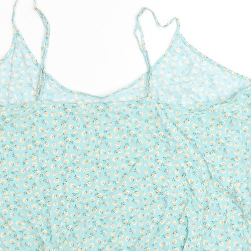 Marks and Spencer Womens Green Floral Viscose Camisole Tank Size 22 V-Neck