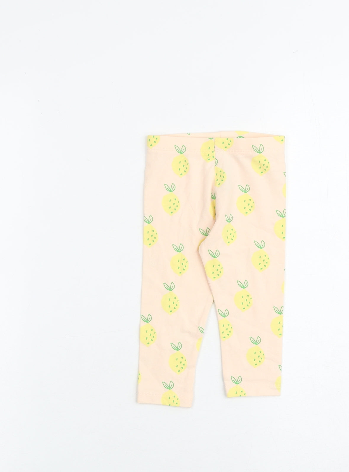 Marks and Spencer Girls Beige Geometric Cotton Capri Leggings Size 9-12 Months Pullover