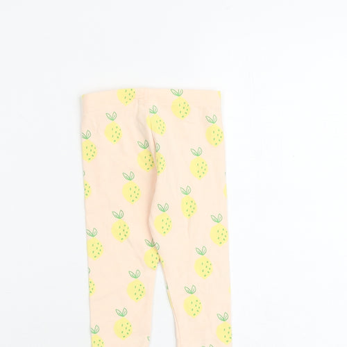 Marks and Spencer Girls Beige Geometric Cotton Capri Leggings Size 9-12 Months Pullover