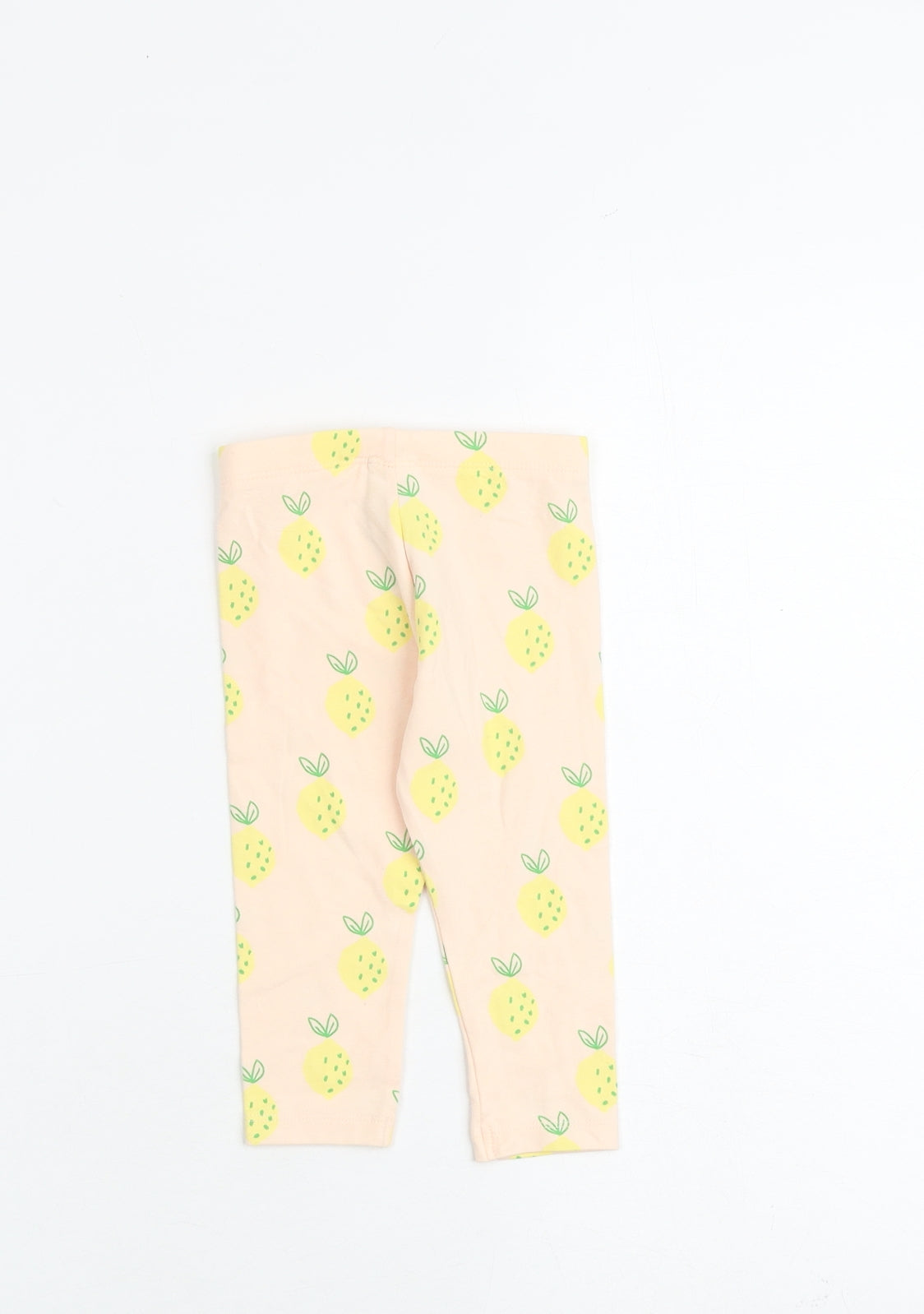 Marks and Spencer Girls Beige Geometric Cotton Capri Leggings Size 9-12 Months Pullover
