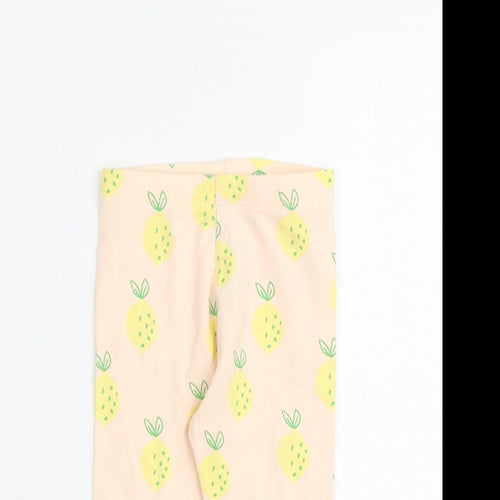 Marks and Spencer Girls Beige Geometric Cotton Capri Leggings Size 9-12 Months Pullover