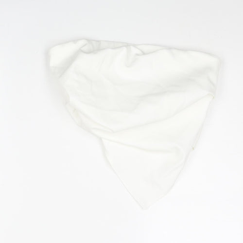 Zara Womens White Polyester Cropped Blouse Size XS Square Neck - Asymmetric Rouched