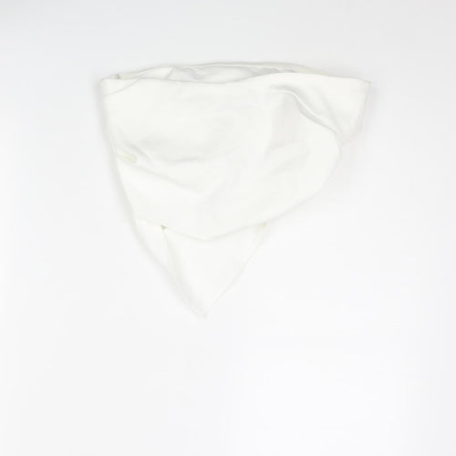 Zara Womens White Polyester Cropped Blouse Size XS Square Neck - Asymmetric Rouched