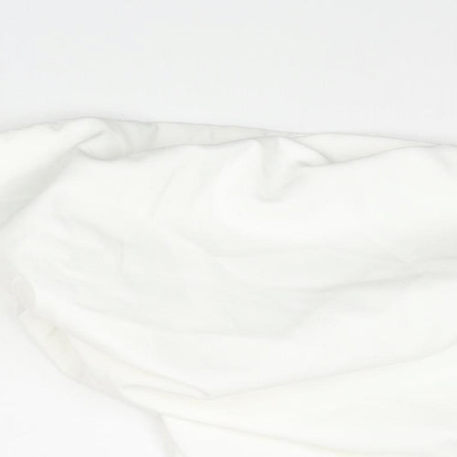 Zara Womens White Polyester Cropped Blouse Size XS Square Neck - Asymmetric Rouched