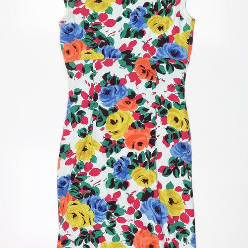 Phase Eight Womens Multicoloured Floral Polyester Pencil Dress Size 10 Cowl Neck Pullover