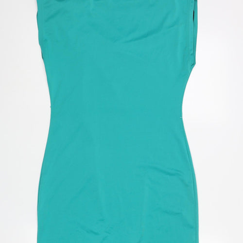 Morgan Womens Blue Polyester Shift Size S Cowl Neck Pullover