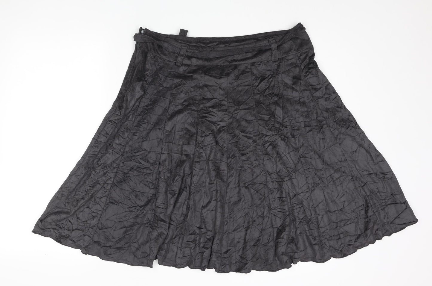 Liv Womens Grey Polyester Flare Skirt Size 14 Zip - Belted
