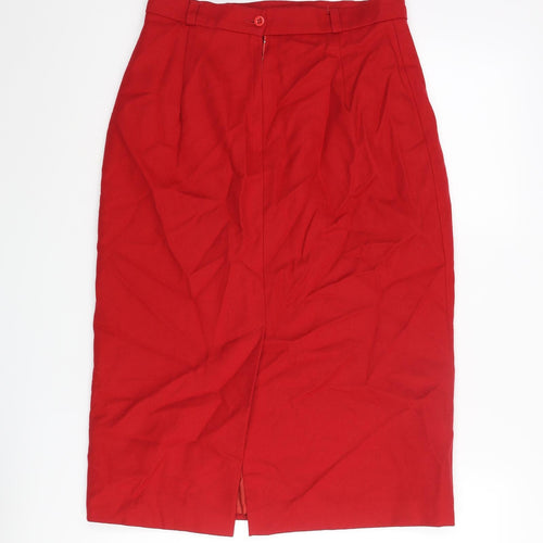 Michael Ambers Womens Red Wool Straight & Pencil Skirt Size 12 Zip