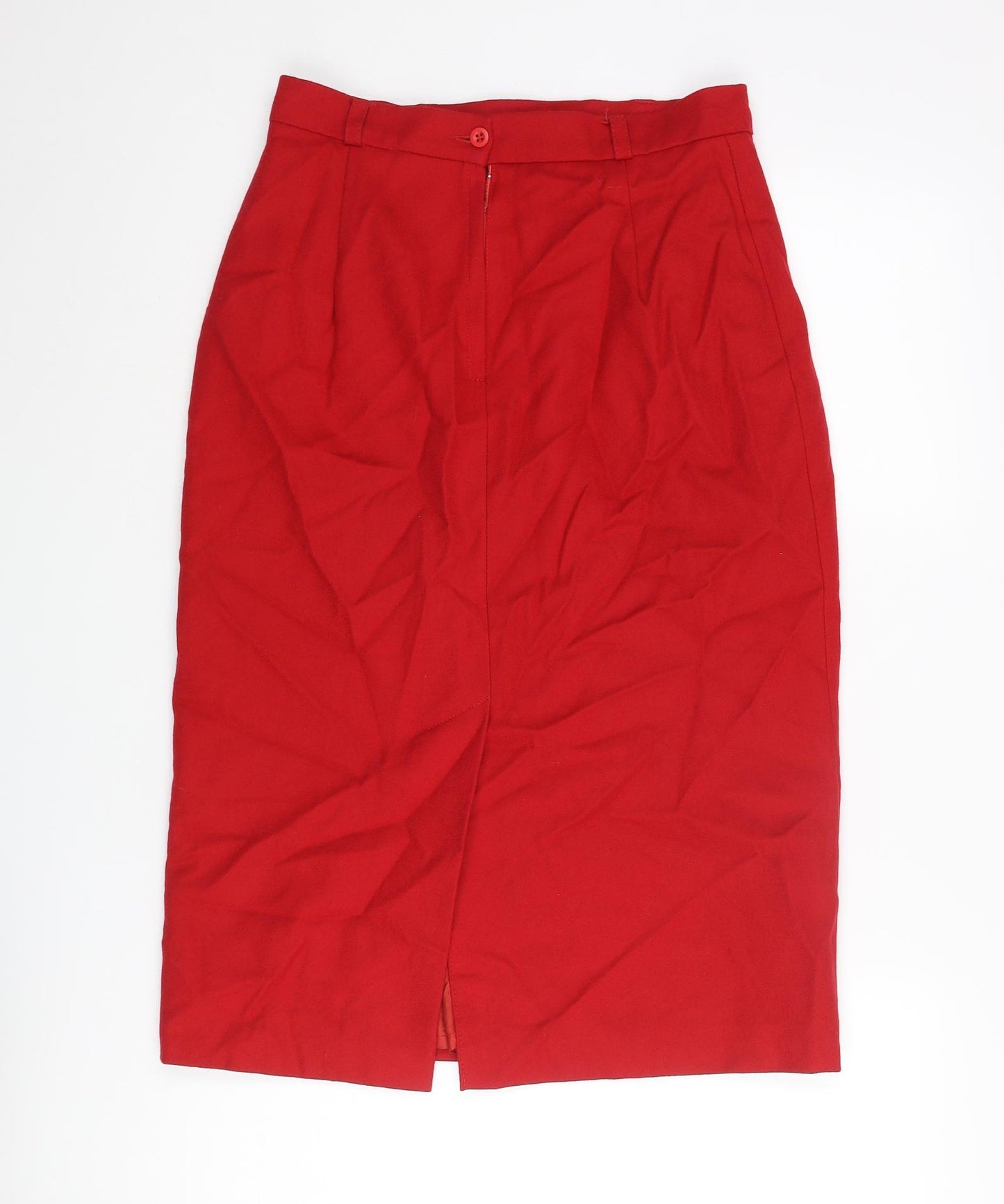 Michael Ambers Womens Red Wool Straight & Pencil Skirt Size 12 Zip