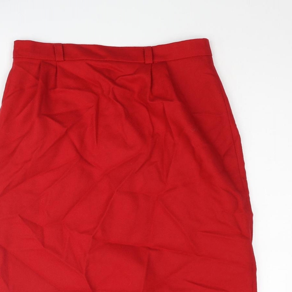Michael Ambers Womens Red Wool Straight & Pencil Skirt Size 12 Zip