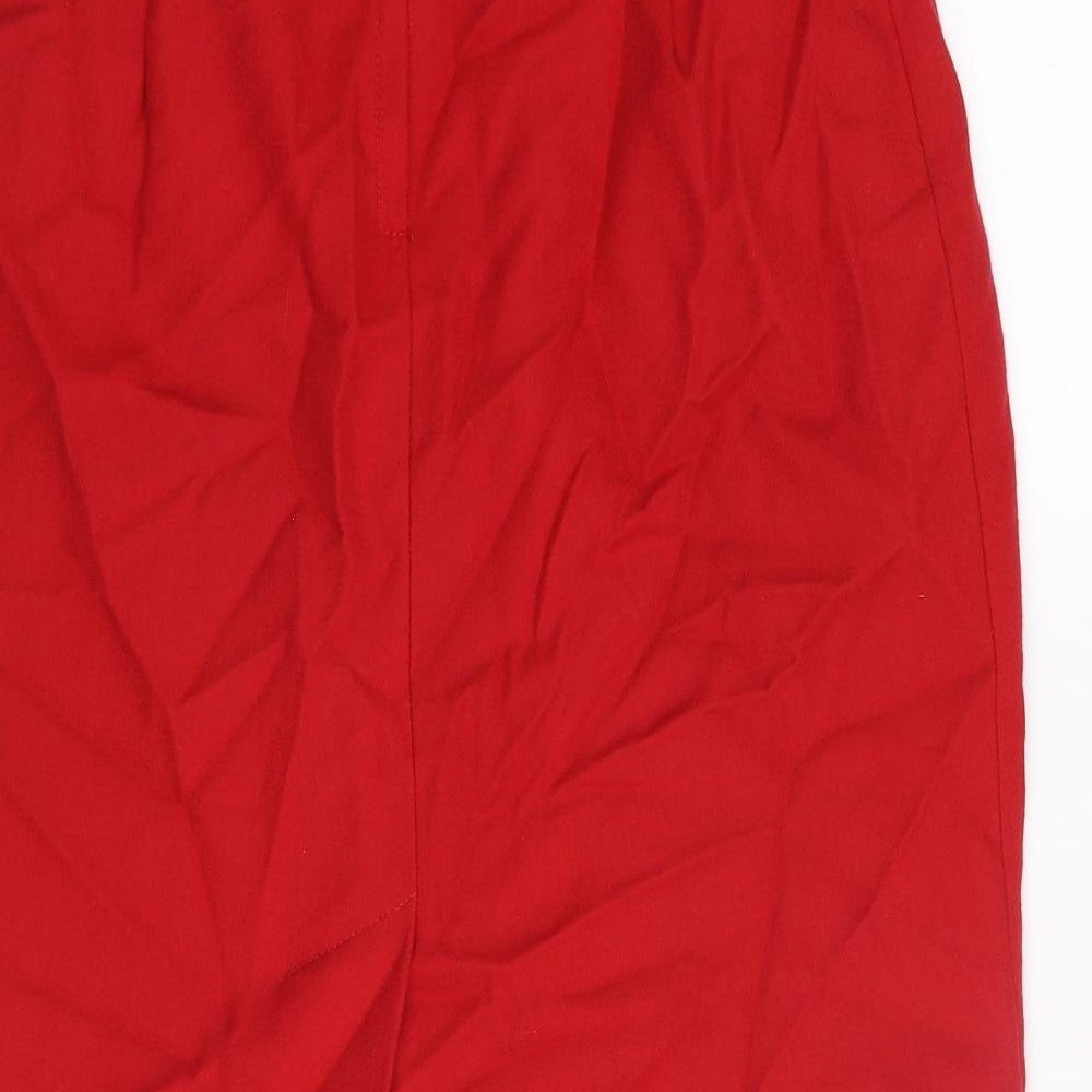 Michael Ambers Womens Red Wool Straight & Pencil Skirt Size 12 Zip