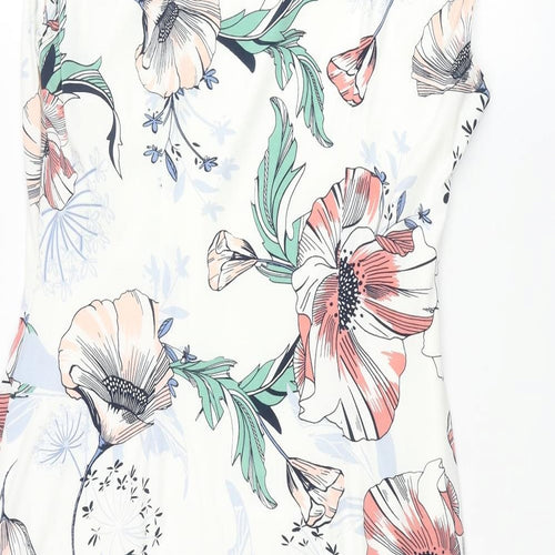 Per Una Womens Multicoloured Floral Polyester Pencil Dress Size 16 Cowl Neck Pullover