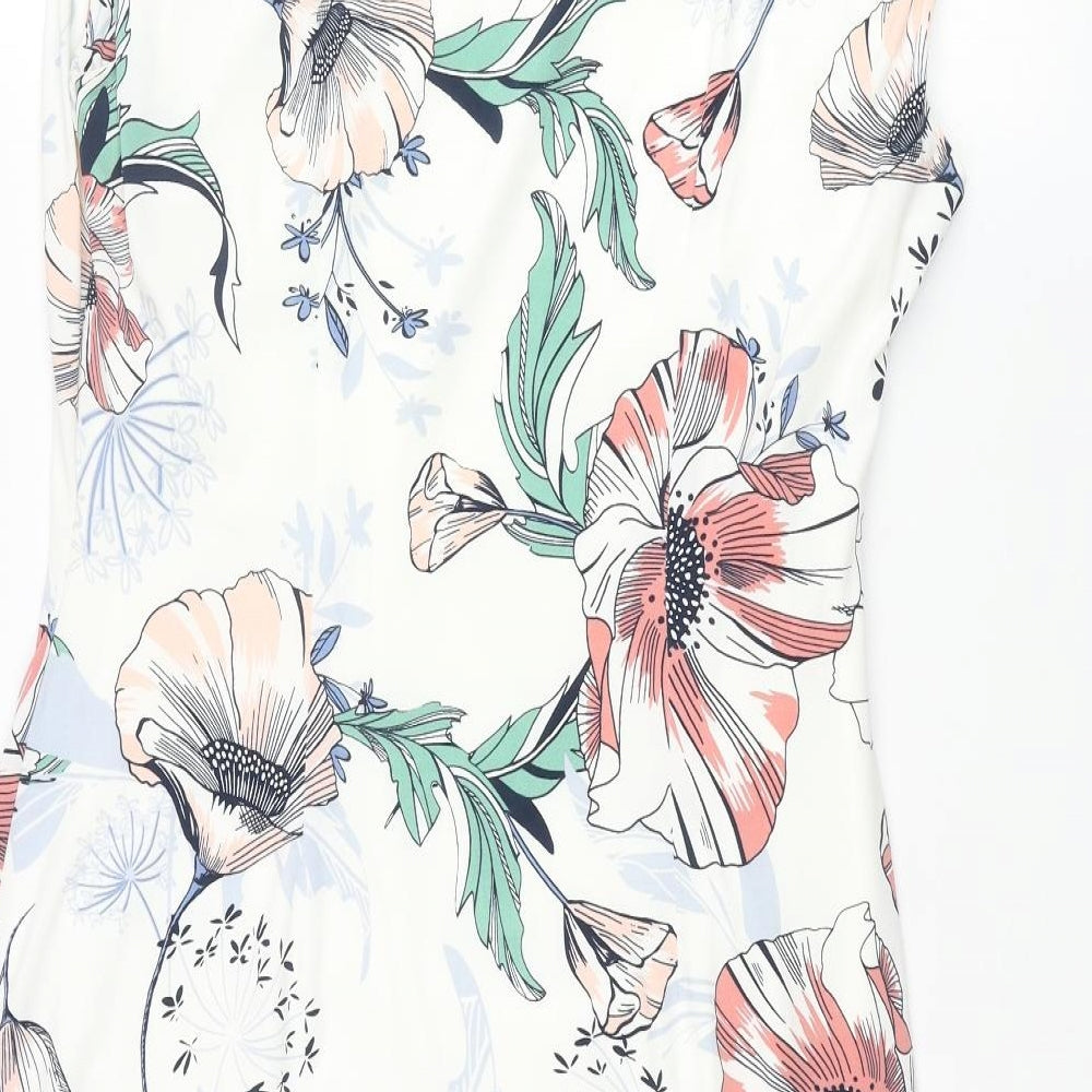 Per Una Womens Multicoloured Floral Polyester Pencil Dress Size 16 Cowl Neck Pullover