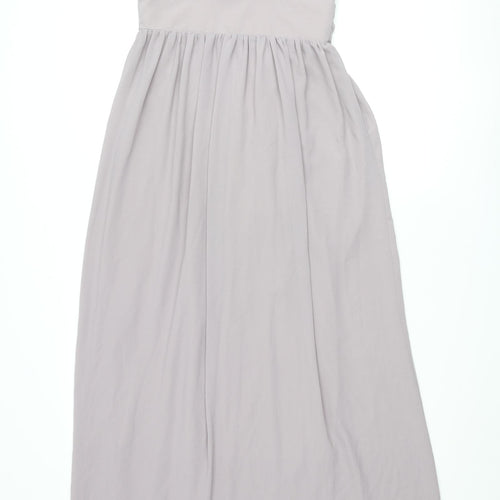 TFNC Womens Purple Polyester Maxi Size 8 V-Neck Zip - Tie