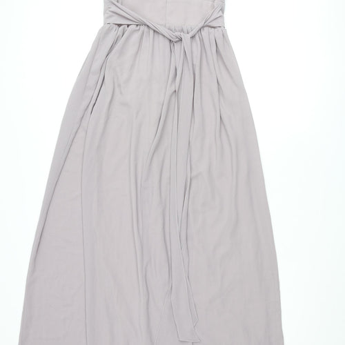 TFNC Womens Purple Polyester Maxi Size 8 V-Neck Zip - Tie