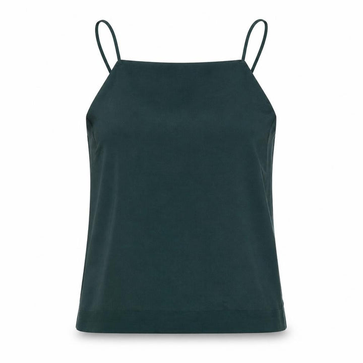 Pull&Bear Womens Green Polyester Camisole Blouse Size L Square Neck - Raw Finish