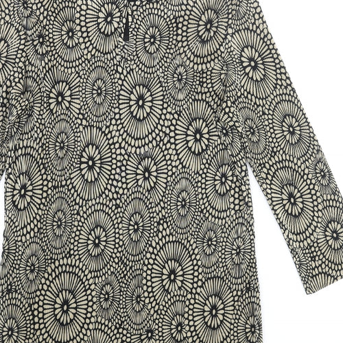 Wallis Womens Beige Geometric Polyester Basic Blouse Size 14 Boat Neck - Plisse