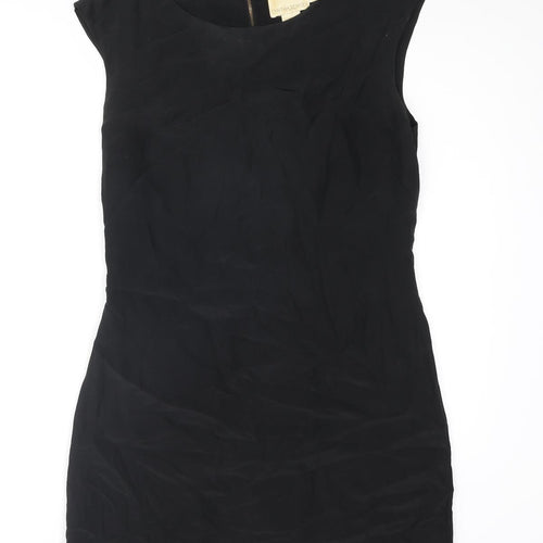 Cynthia Rowley Womens Black Silk Shift Size 10 Round Neck Zip