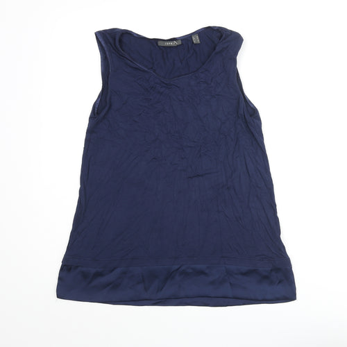 Esprit Womens Blue Viscose Camisole Blouse Size M Round Neck