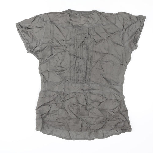 Rags Womens Grey Viscose Basic Blouse Size 2XL Round Neck