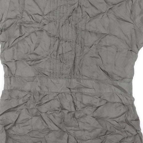 Rags Womens Grey Viscose Basic Blouse Size 2XL Round Neck