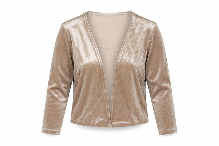 Forever 21 Womens Beige Polyester Cropped T-Shirt Size S V-Neck - Cardigan Style