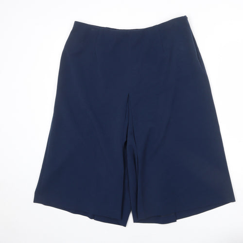 Artigiano Womens Blue Polyester Capri Trousers Size 18 L20 in Regular Zip