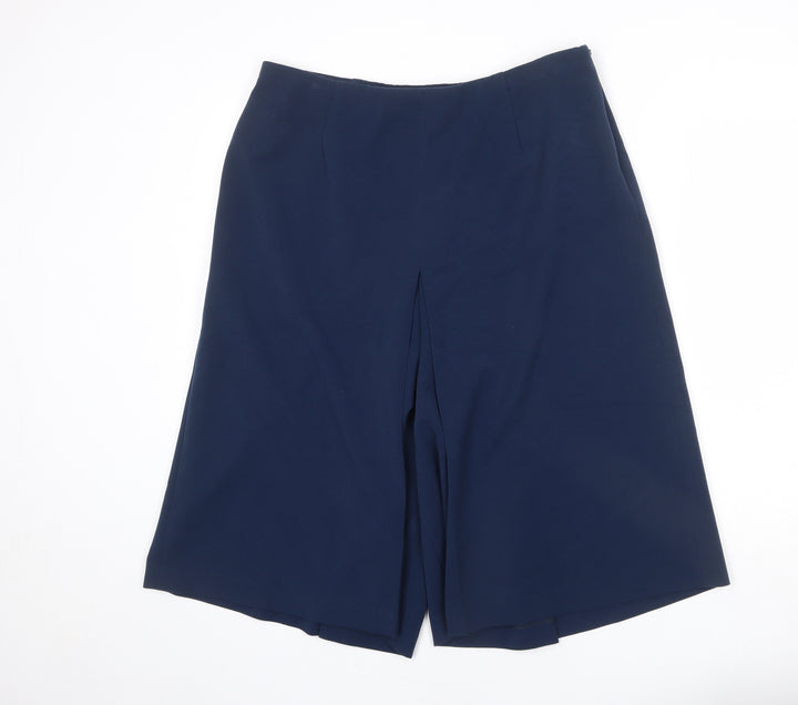 Artigiano Womens Blue Polyester Capri Trousers Size 18 L20 in Regular Zip