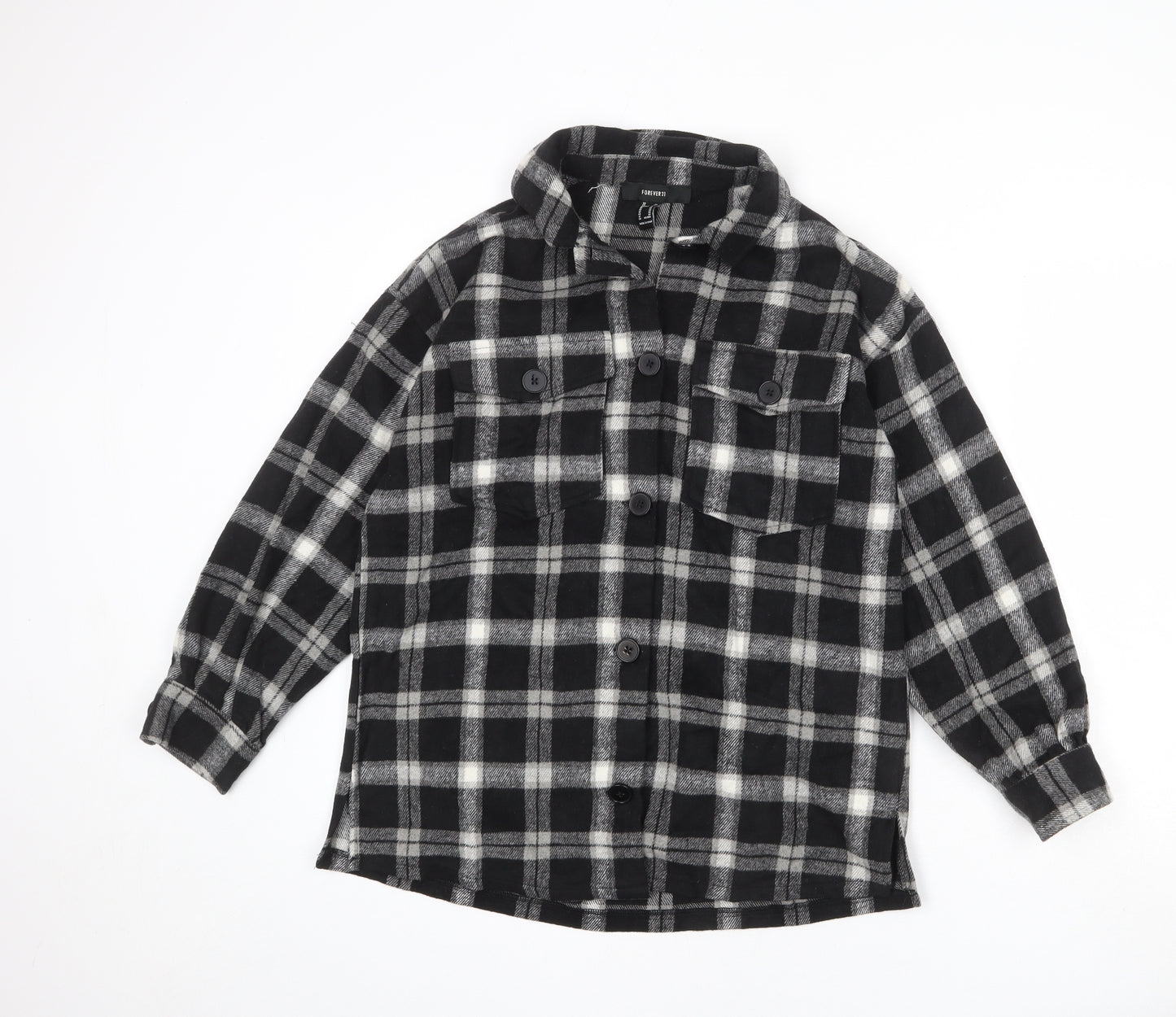FOREVER 21 Womens Multicoloured Plaid Jacket Size XS Button