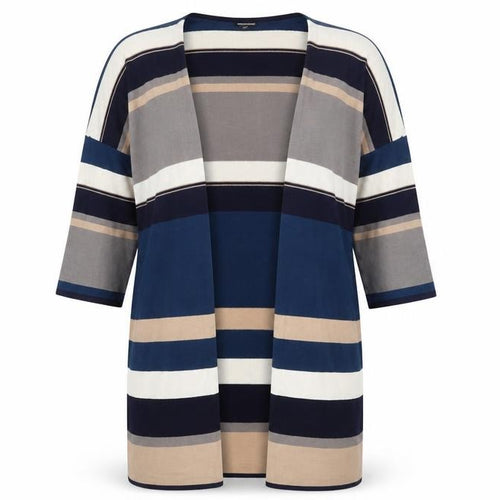 Warehouse Womens Multicoloured V-Neck Striped Viscose Cardigan Jumper Size S