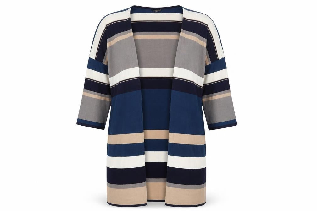 Warehouse Womens Multicoloured V-Neck Striped Viscose Cardigan Jumper Size S