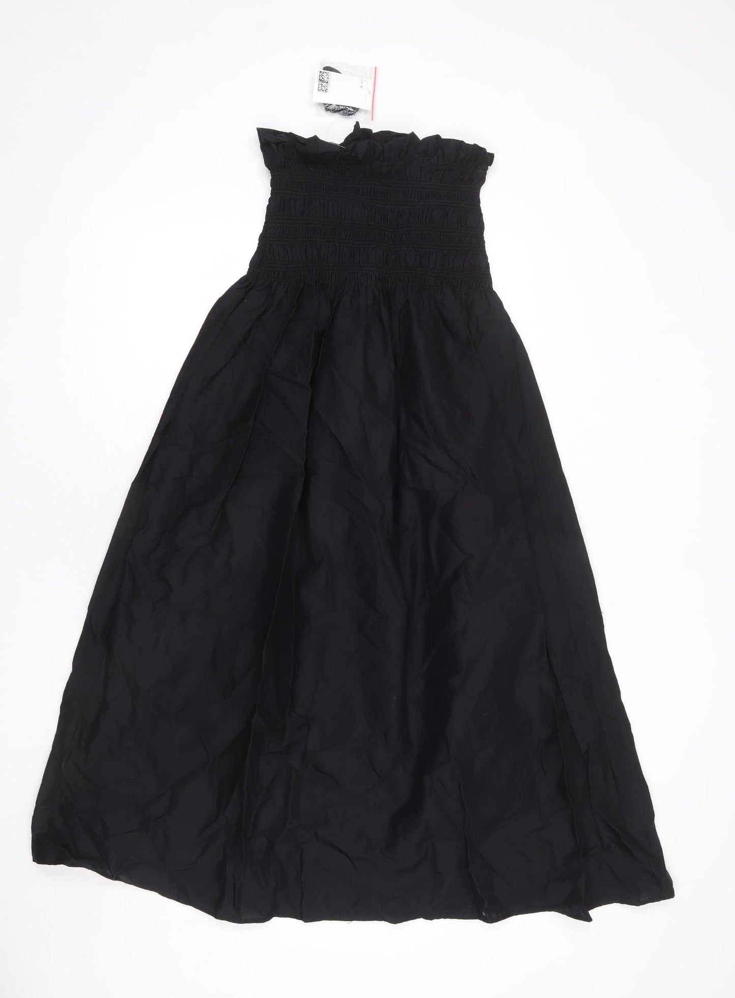 Divided by H&M Womens Black Cotton A-Line Size M Off the Shoulder Pullover - Shirred Bust