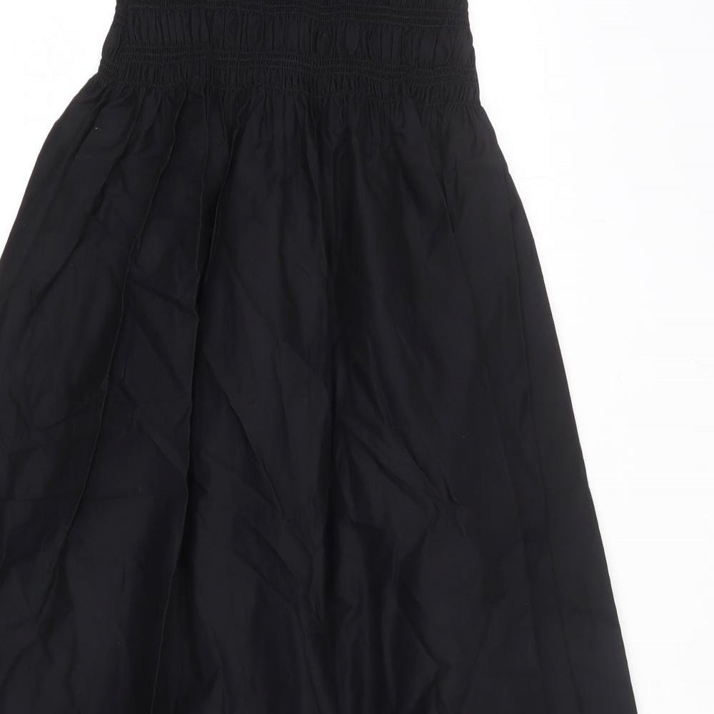 Divided by H&M Womens Black Cotton A-Line Size M Off the Shoulder Pullover - Shirred Bust