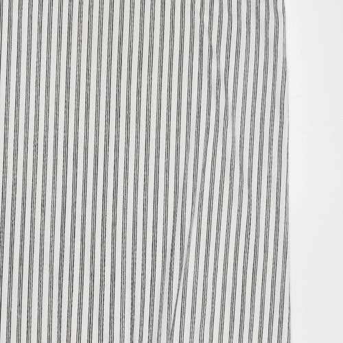 Very Womens White Striped Polyester Mermaid Size 12 Square Neck Pullover