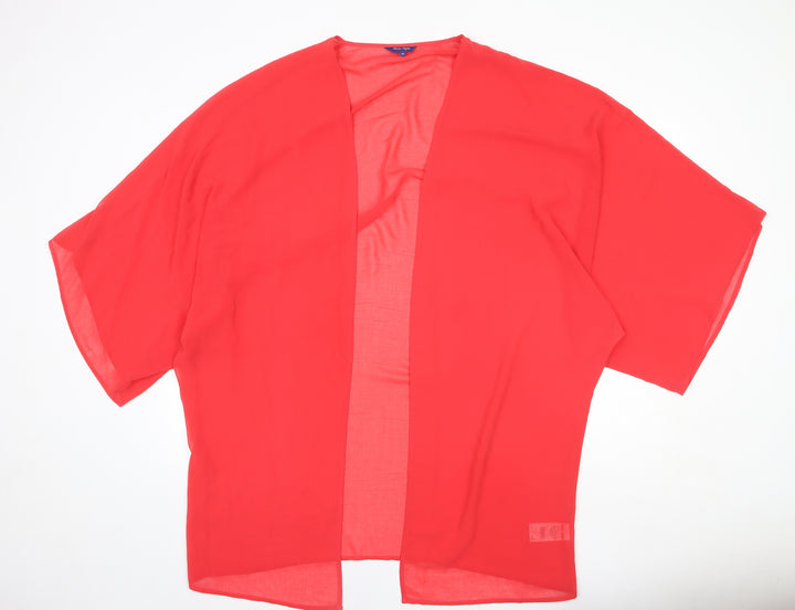 Phase Eight Womens Red Polyester Basic Blouse Size M V-Neck - Kimono