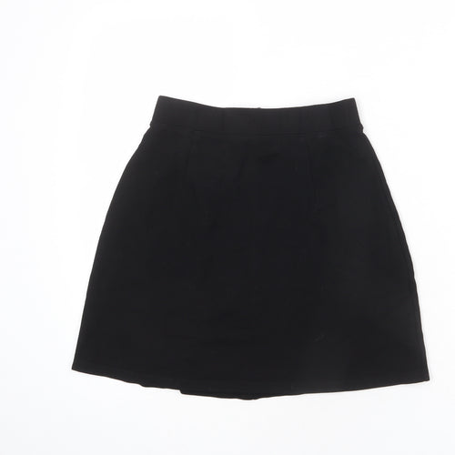 Divided by H&M Womens Black Viscose A-Line Skirt Size S Zip