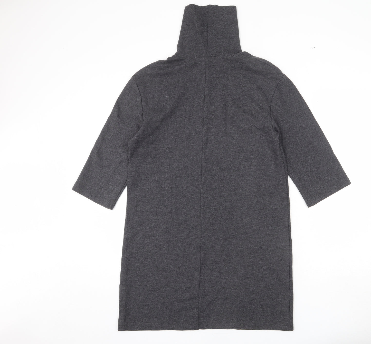 Zara Womens Grey Cotton Sheath Size S High Neck Pullover