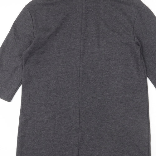 Zara Womens Grey Cotton Sheath Size S High Neck Pullover