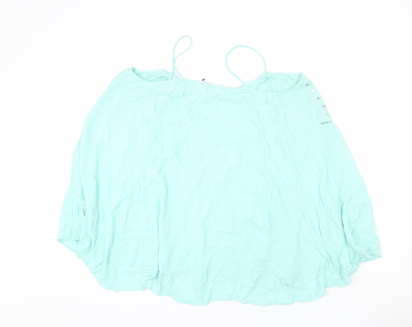 Accessorize Womens Green Viscose Cover Up Size M - Embroidered Detail, Sequins, Tassles