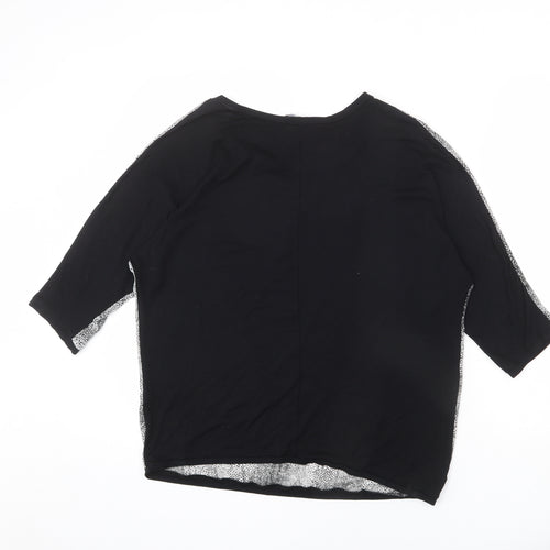 Dorothy Perkins Womens Grey Geometric Polyester Basic Blouse Size 12 Round Neck
