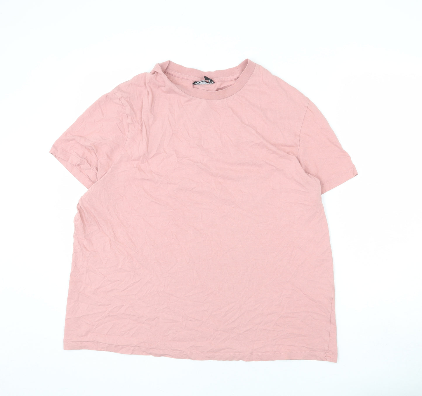 ASOS Womens Pink Cotton Basic T-Shirt Size 2XL Round Neck