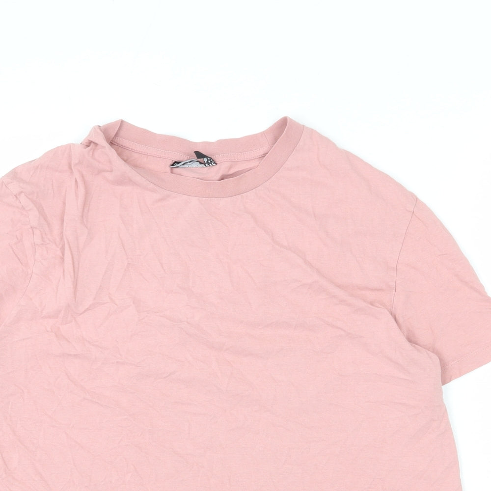 ASOS Womens Pink Cotton Basic T-Shirt Size 2XL Round Neck