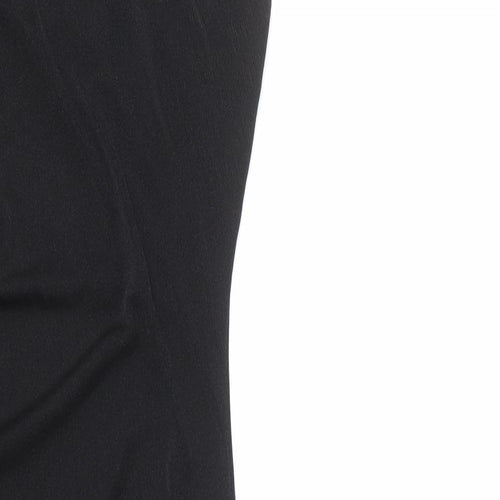 Pink Vanilla Womens Black Polyester Bodycon Size 6 One Shoulder Pullover - Asymmetric, Ruched Side