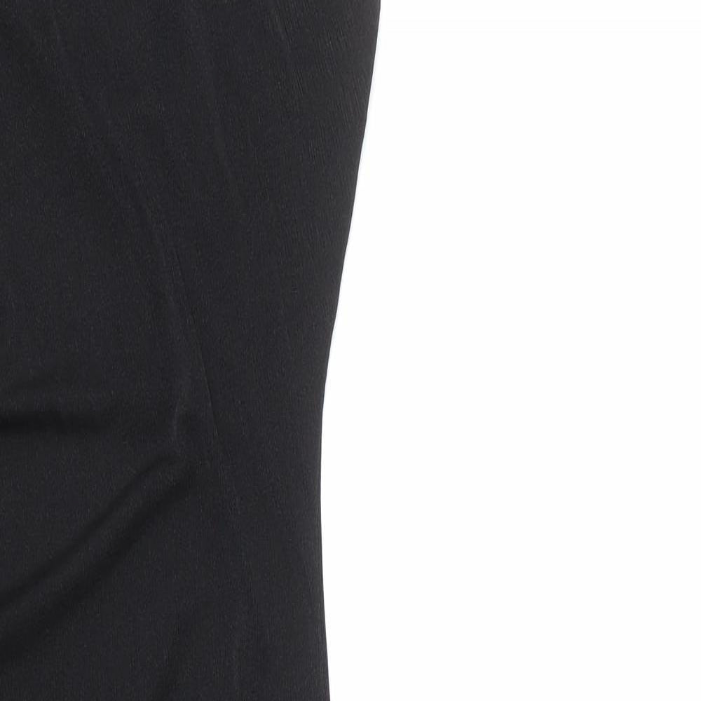 Pink Vanilla Womens Black Polyester Bodycon Size 6 One Shoulder Pullover - Asymmetric, Ruched Side