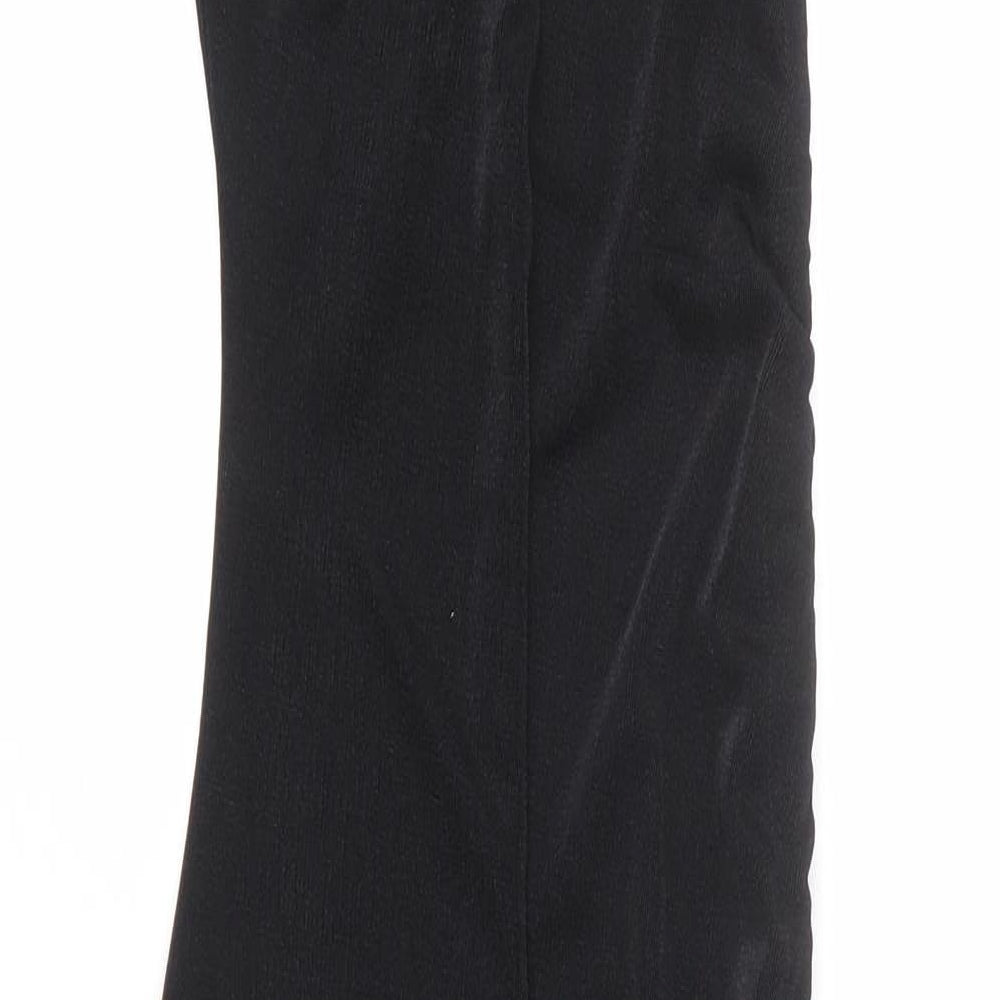 Pink Vanilla Womens Black Polyester Bodycon Size 6 One Shoulder Pullover - Asymmetric, Ruched Side