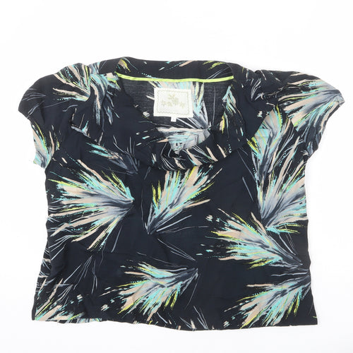 RJR.John Rocha Womens Black Geometric Polyester Basic Blouse Size 18 Cowl Neck - Cropped