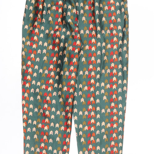 PRETTYLITTLETHING Womens Multicoloured Geometric Polyester Trousers Size 8 L24 in Regular Drawstring