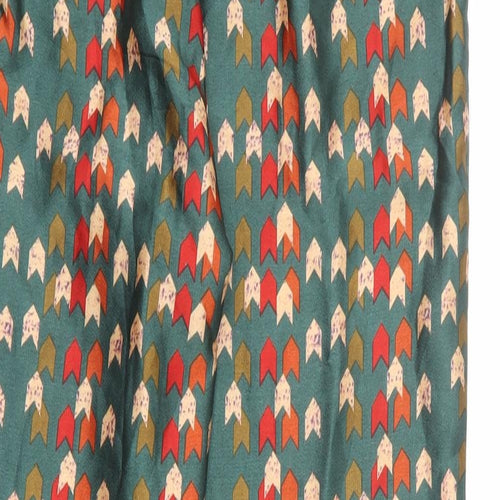 PRETTYLITTLETHING Womens Multicoloured Geometric Polyester Trousers Size 8 L24 in Regular Drawstring
