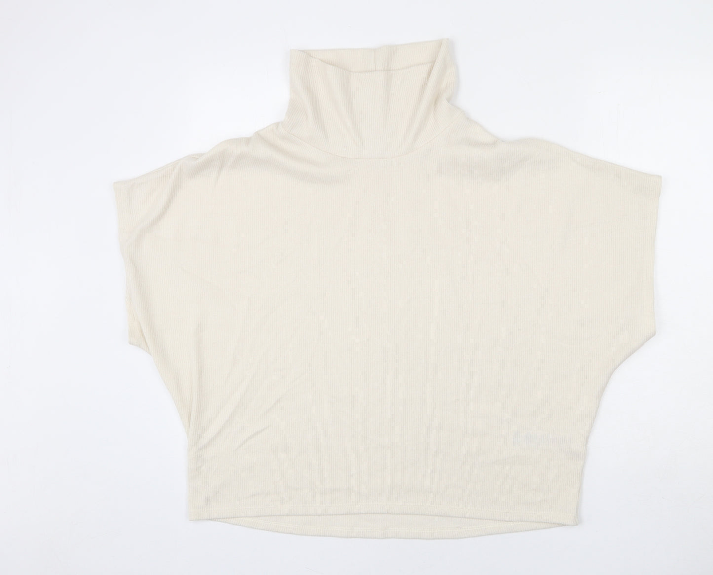 Apricot Womens Beige High Neck Viscose Pullover Jumper Size 8