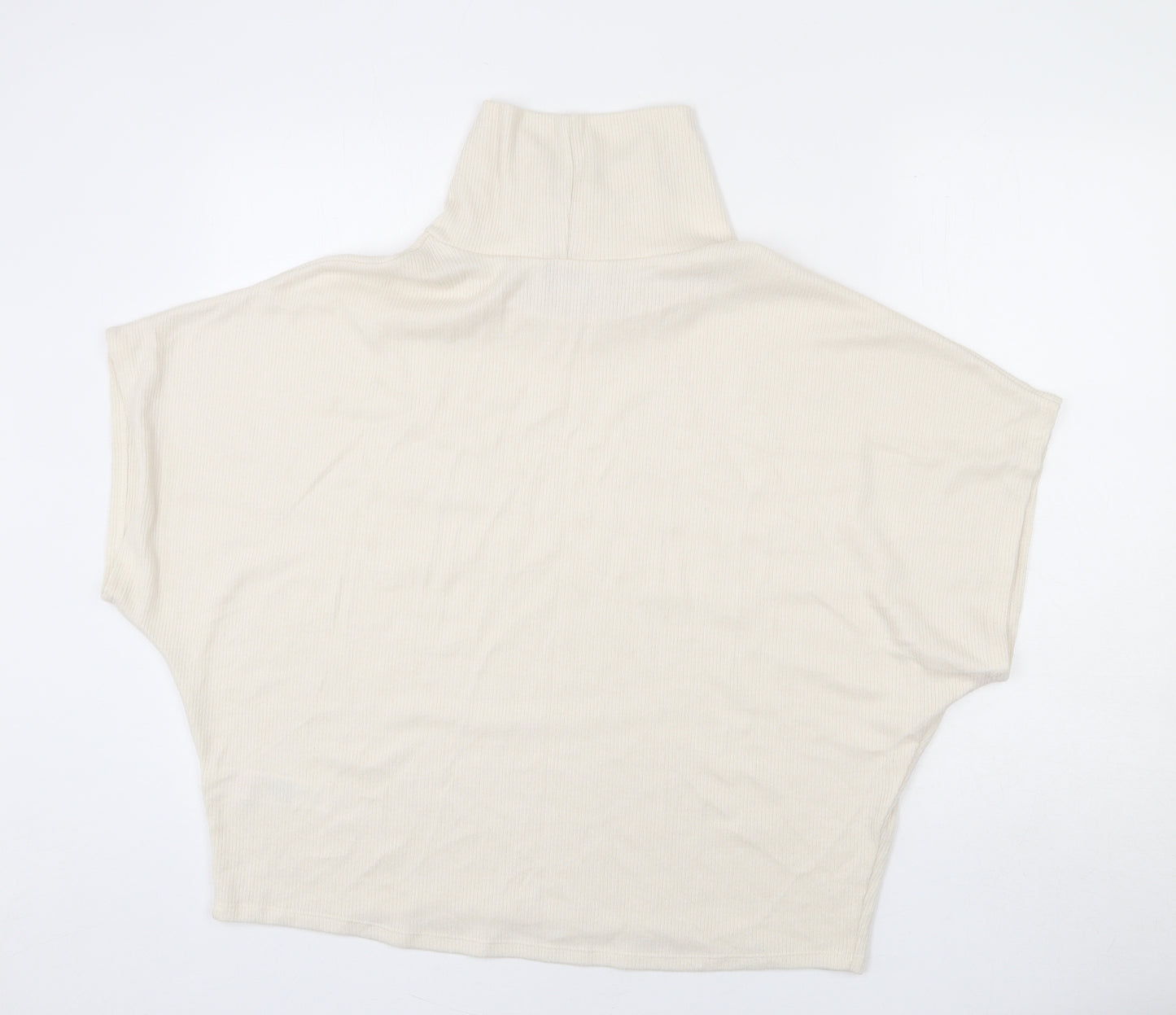 Apricot Womens Beige High Neck Viscose Pullover Jumper Size 8